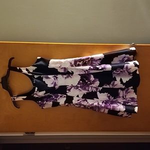 NAVY LILAC PURPLE CREAM FIT N FLARE